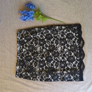 Vince Camuto Black Lace Skirt